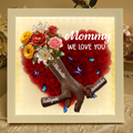 Mommy We Love You - Personalized Heart Flower Shadow Box