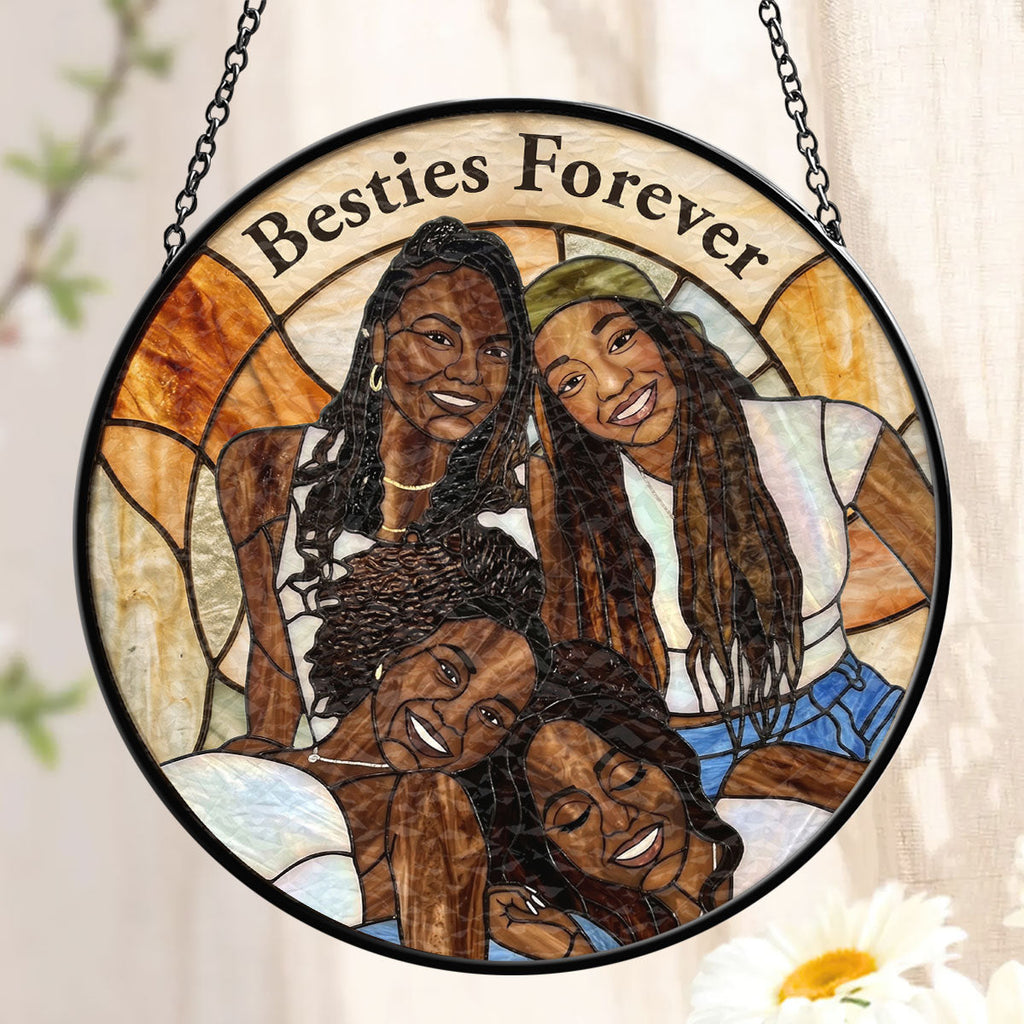 Besties Forever - Personalized Stained Glass Window Hanging Suncatcher