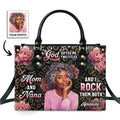 God Gifted Me Two Titles And I Rock Them Both - Personalized Leather Handbag
