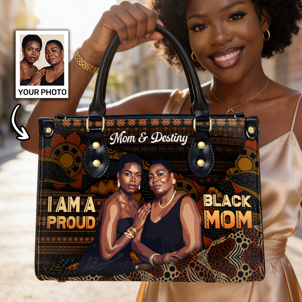 Proud Black Mom - Personalized Leather Handbag