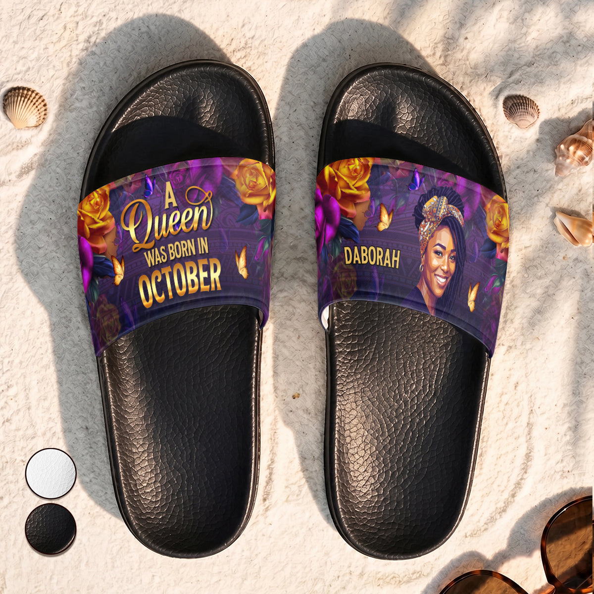 A Beautiful Queen - Personalized Slide Sandals