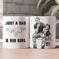 Custom Photo Pencil Sketch Portrait Dad Grandpa Family - Personalized Ceramic Coffee Mug