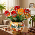Grandma’s Blooming Love - Personalized Custom Shaped Acrylic Plaque