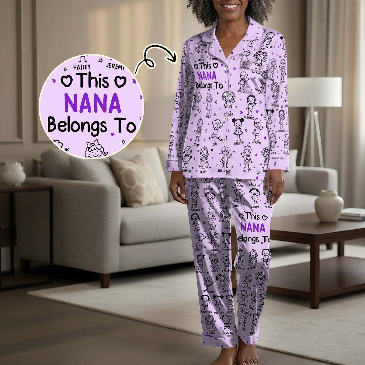 Best Nana Ever - Personalized Satin PJM Set