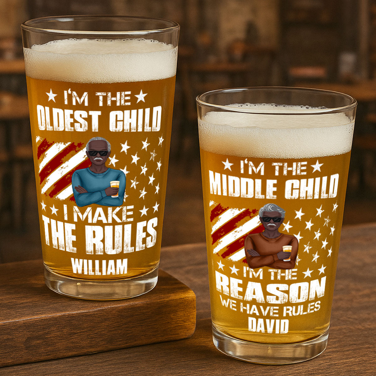 Who Makes The Rules - Personalized Beer Glass
