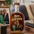 Custom Photo Portrait Dad Grandpa Family - Personalized Whiskey Bottle