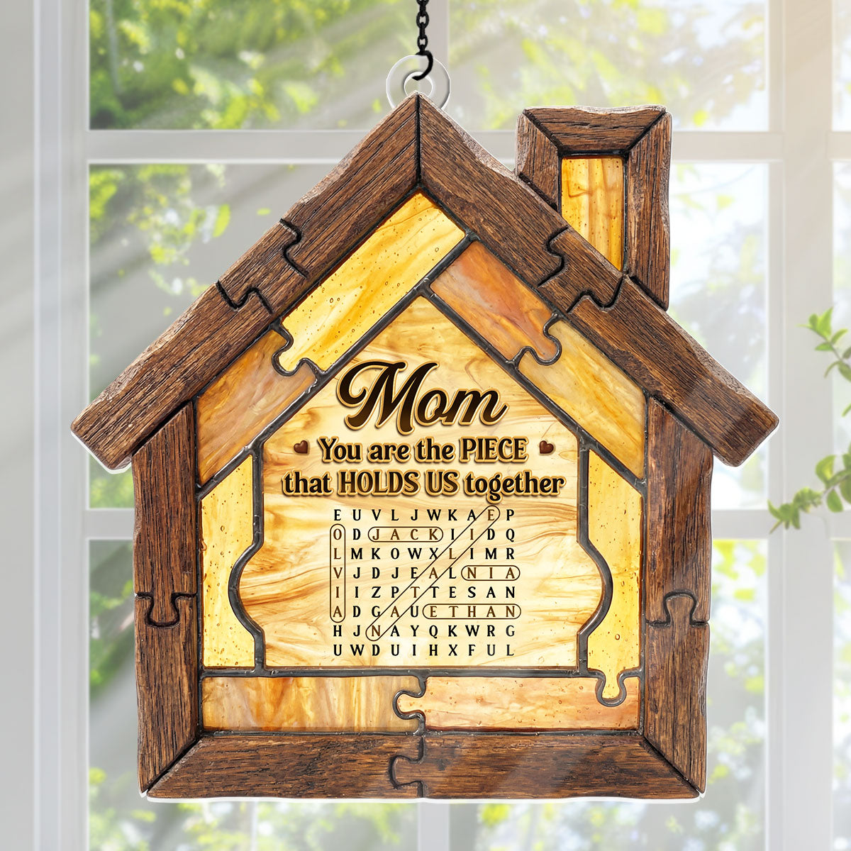 You Are The Piece That Holds Us Together - Personalized Acrylic Suncatcher
