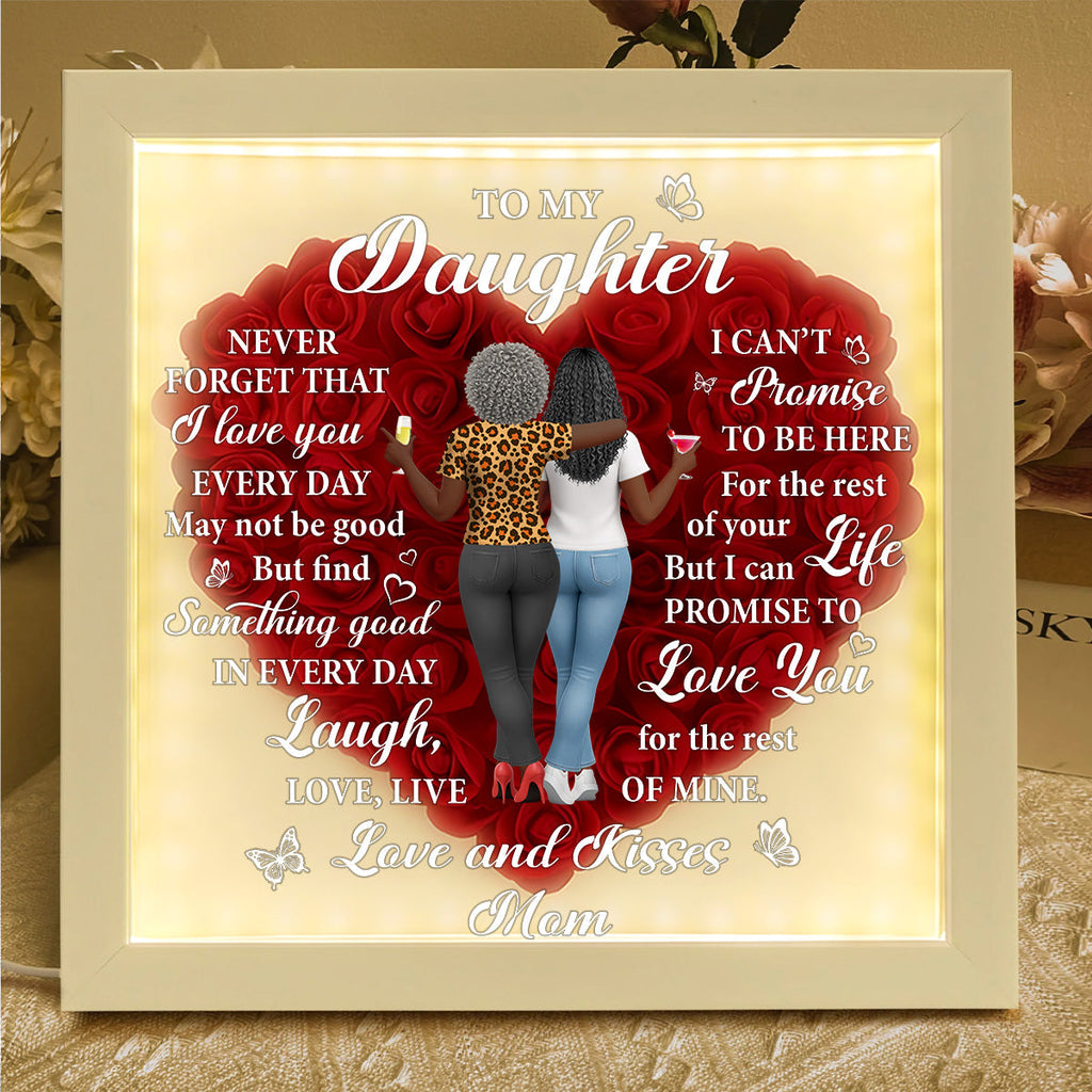 Never Forget That I Love You - Personalized Heart Flower Shadow Box