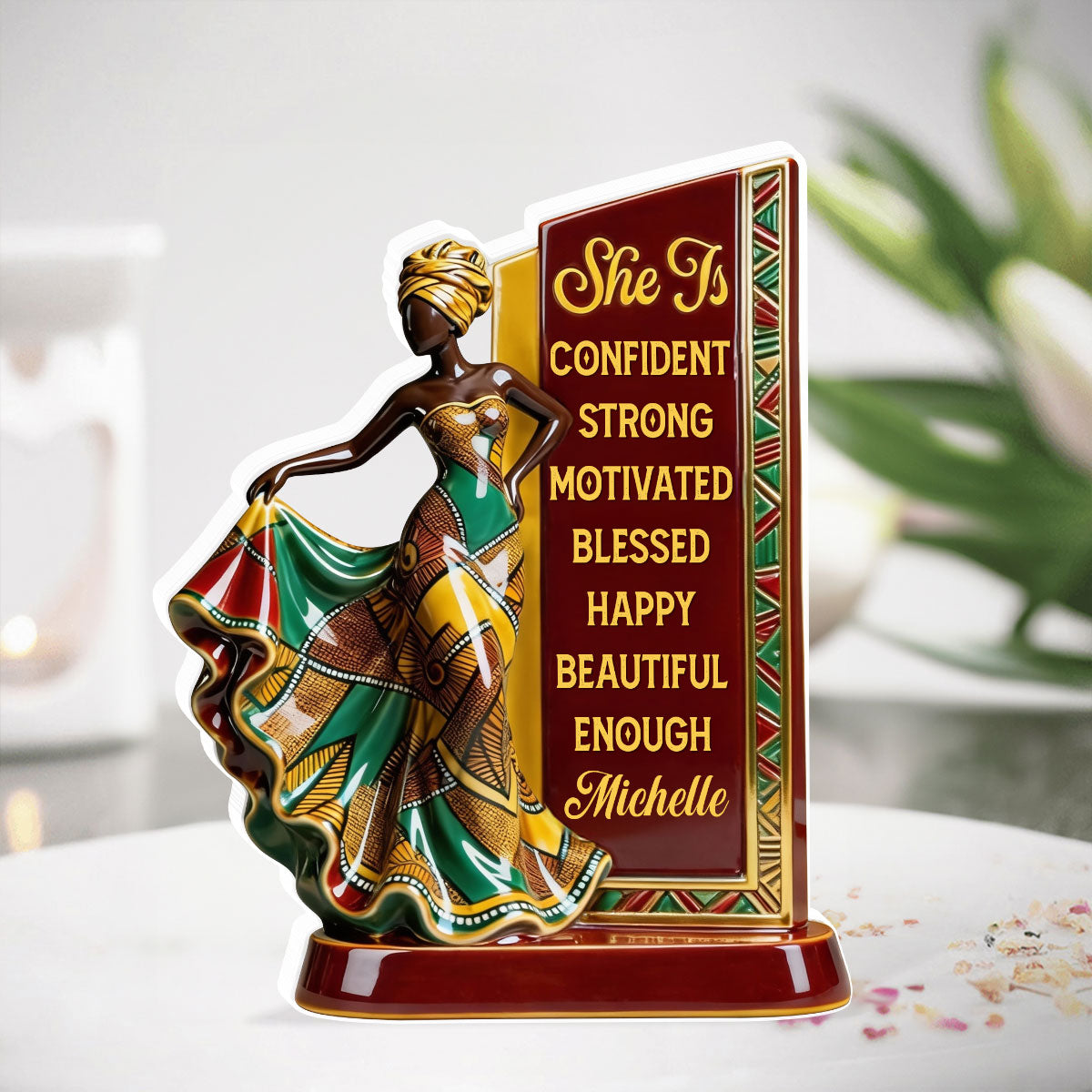 She Is Black - Personalized Custom Shaped Acrylic Plaque
