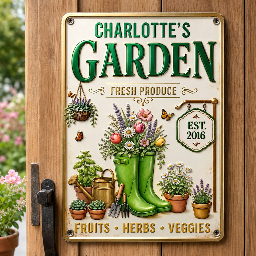 My Lovely Garden - Personalized Metal Sign