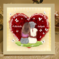 Mother And Daughter Will Always Be Connected By Heart - Personalized Heart Flower Shadow Box