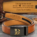 I Love You For Who You Are But That Sure Is A Bonus - Personalized Leather Belt With Printed Buckle