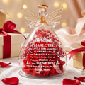 I Love You More Than Anything In The World - Personalized Angel Dome With Preserved Flowers