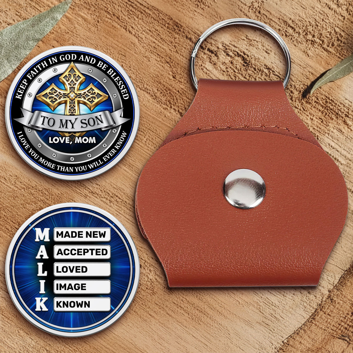 Blessings And Love To Son - Personalized Pocket Hug