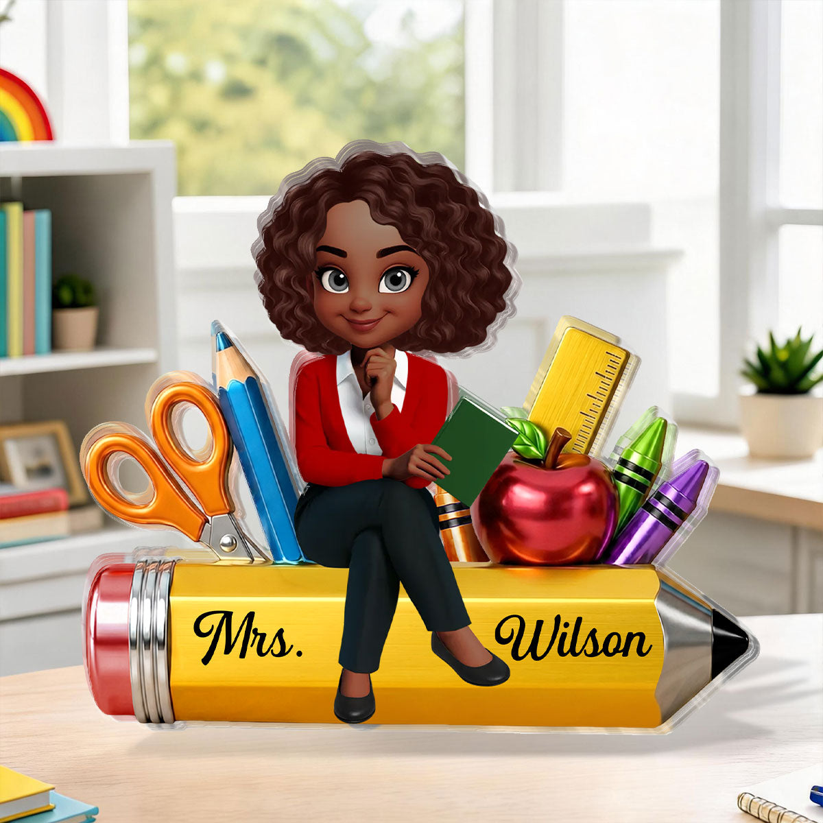 Teacher Life Pencil School Suppliers - Personalized Custom Shaped Acrylic Plaque