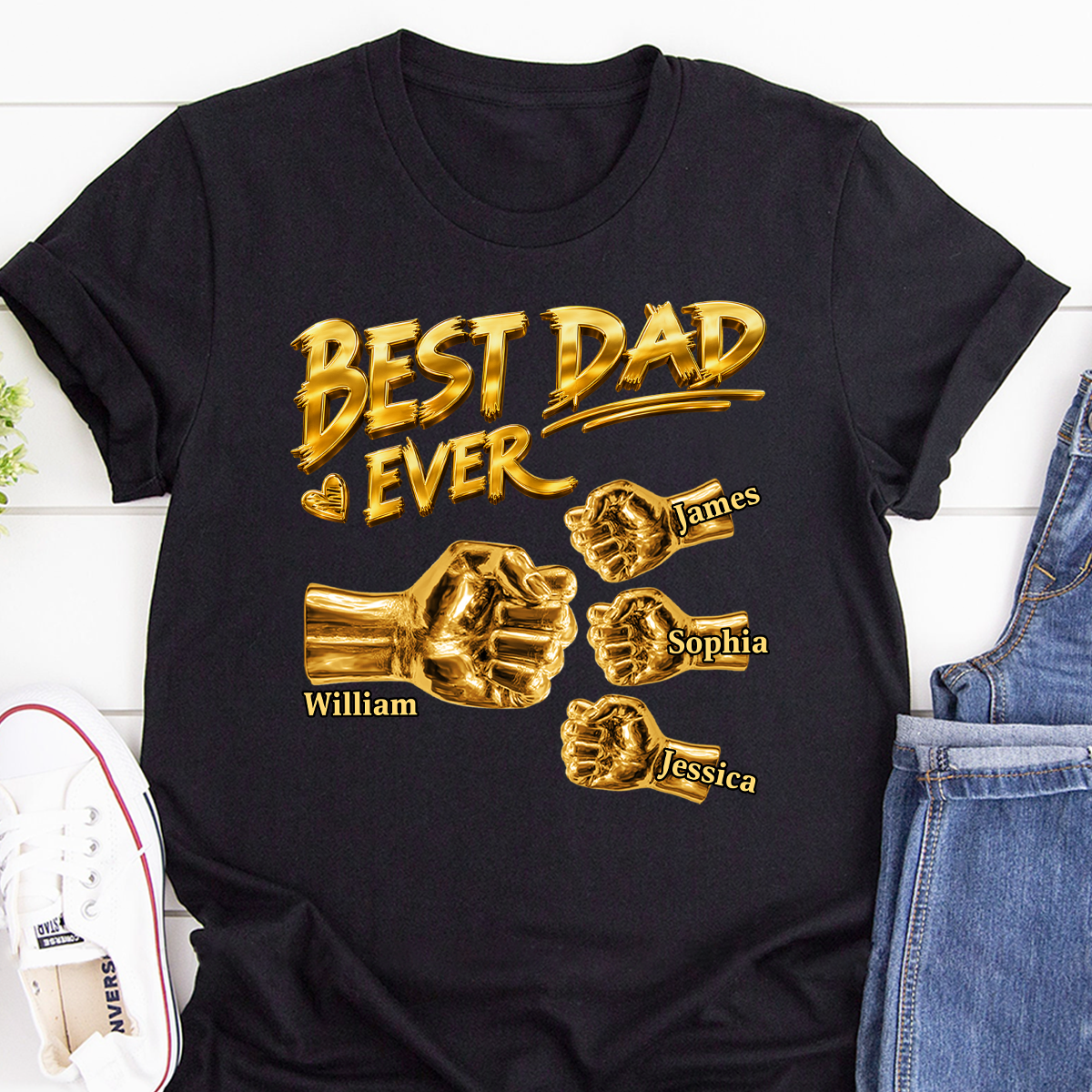Best Dad Ever - Personalized 2D Unisex T-shirt
