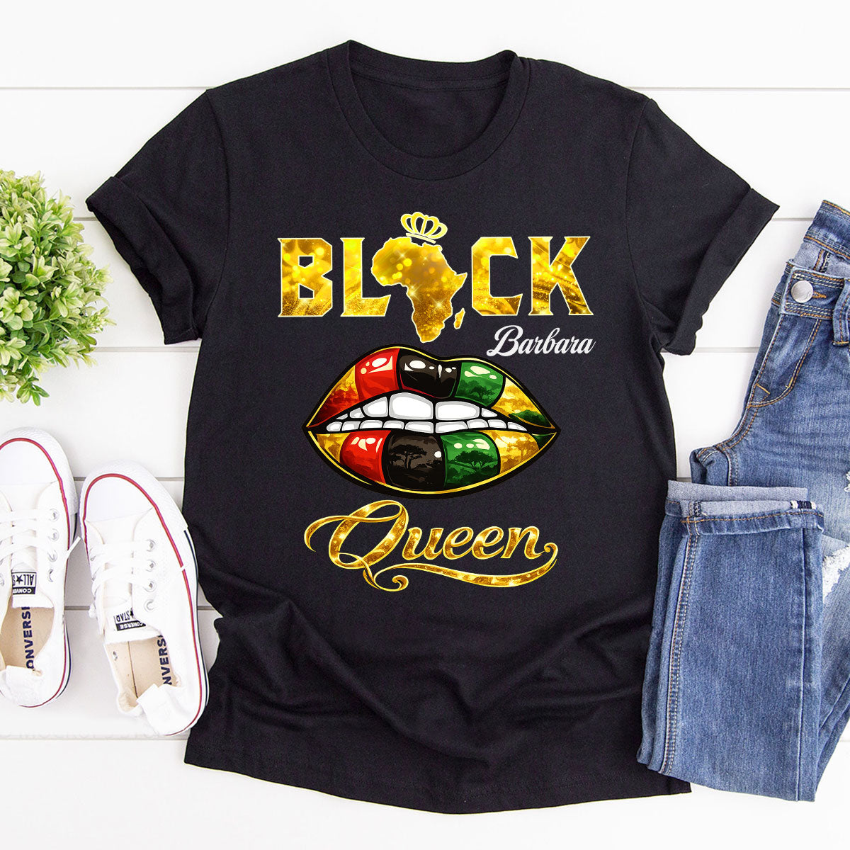 I Am A Black Queen - Personalized 2D Unisex T-shirt