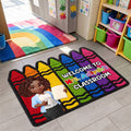 Colorful Crayons Teacher Welcome To Classroom - Personalized Custom Shape Doormat