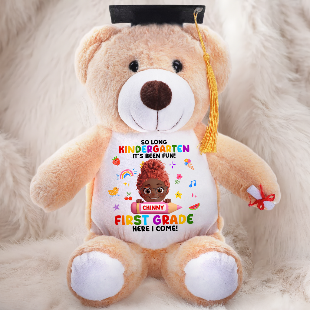 So Long Kindergarten It's Been Fun - Personalized Graduation Teddy Bear