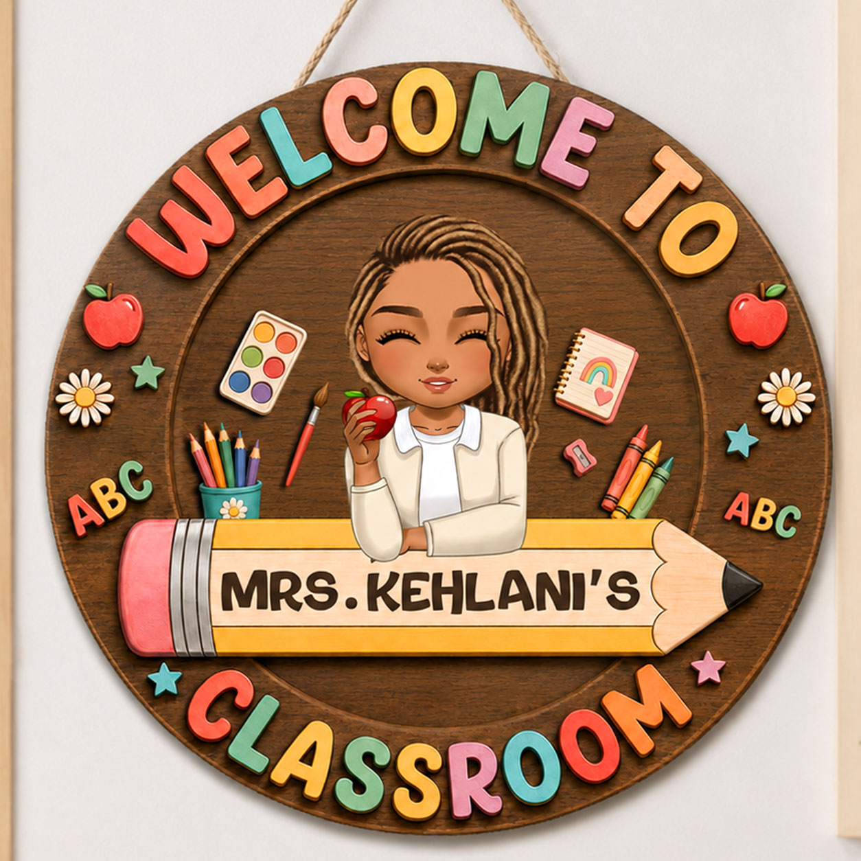 Welcome To This Classroom - Personalized Wooden Door Sign