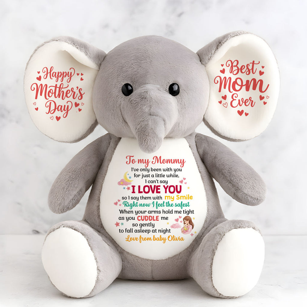 Right Now I Feel The Safest - Personalized Stuffed Elephant