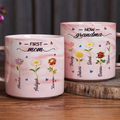 Grandma Birthmonth Flower - Personalized Marble Mug