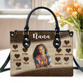 Grandma Heartprint - Personalized Leather Handbag