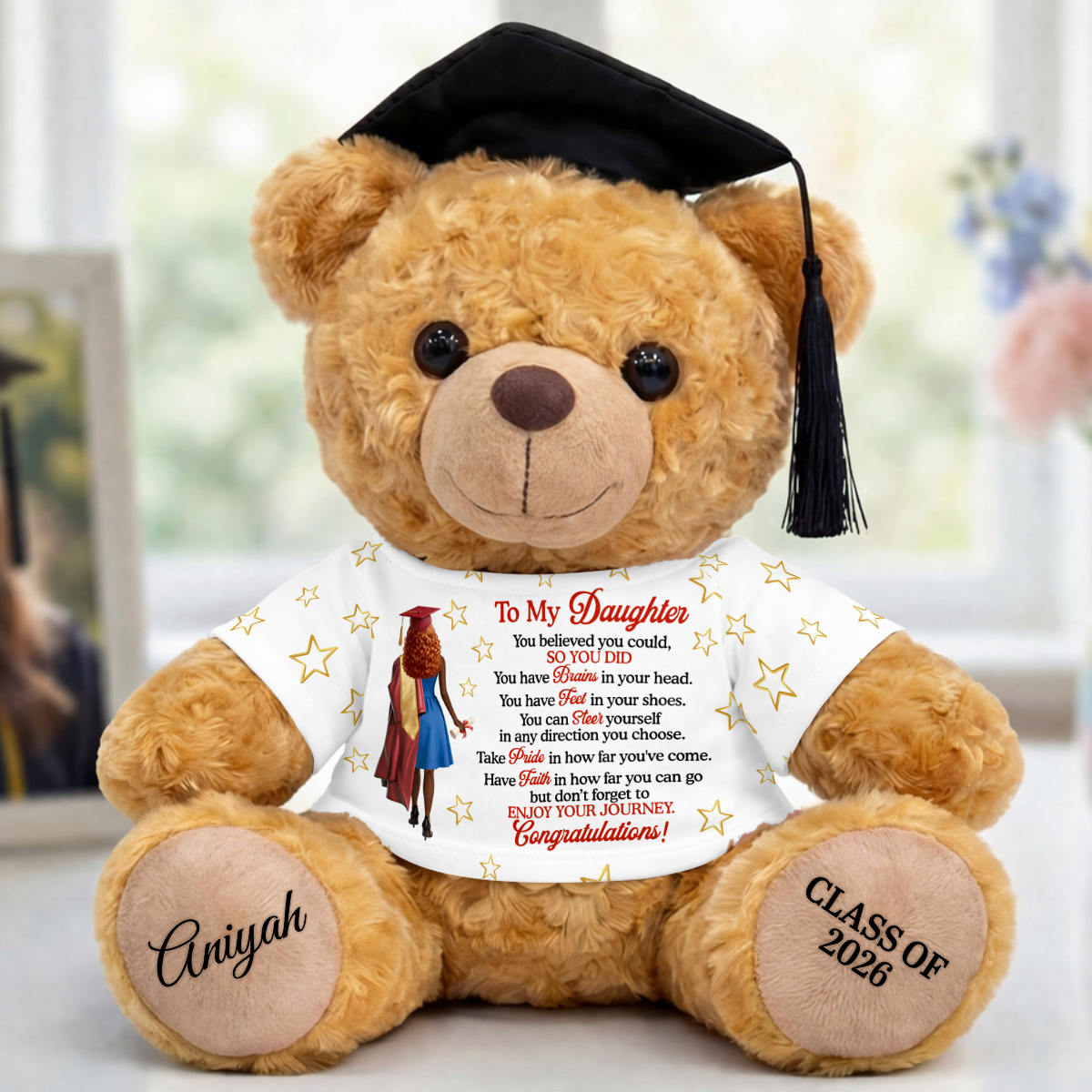 You Believed You Could So You Did - Personalized Graduation Bear With Card