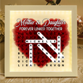 Mother And Daughter Forever Linked Together - Personalized Heart Flower Shadow Box