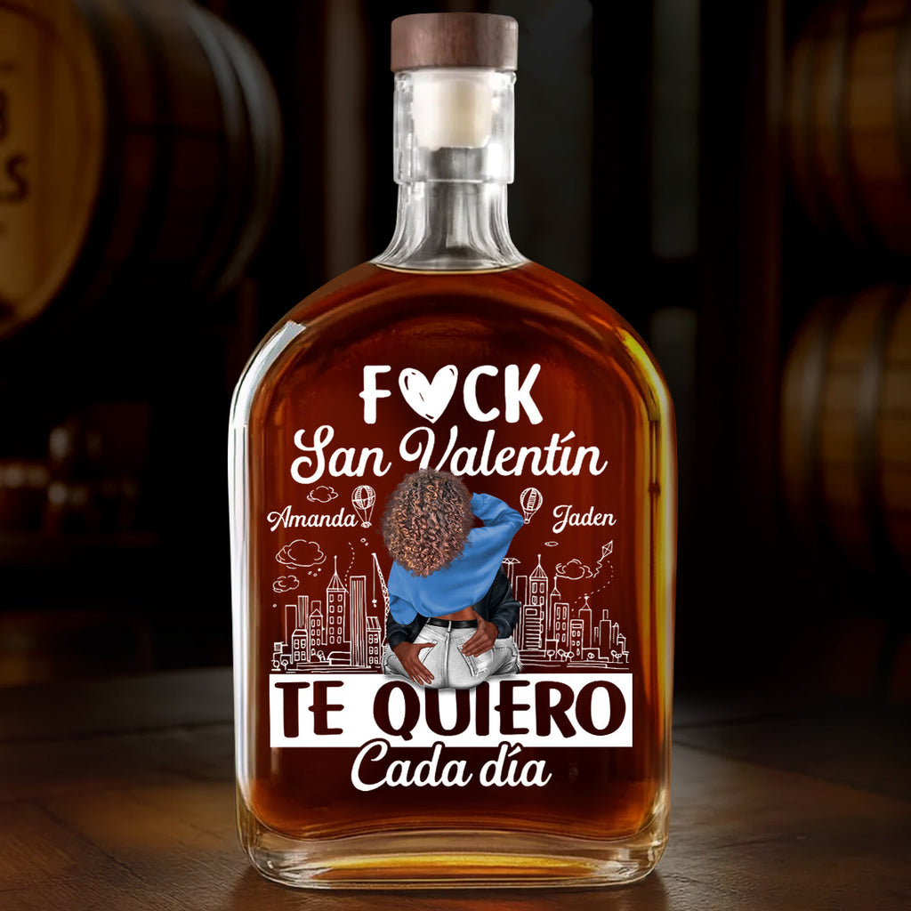 Te Quiero Cada Día - Personalized Whiskey Bottle