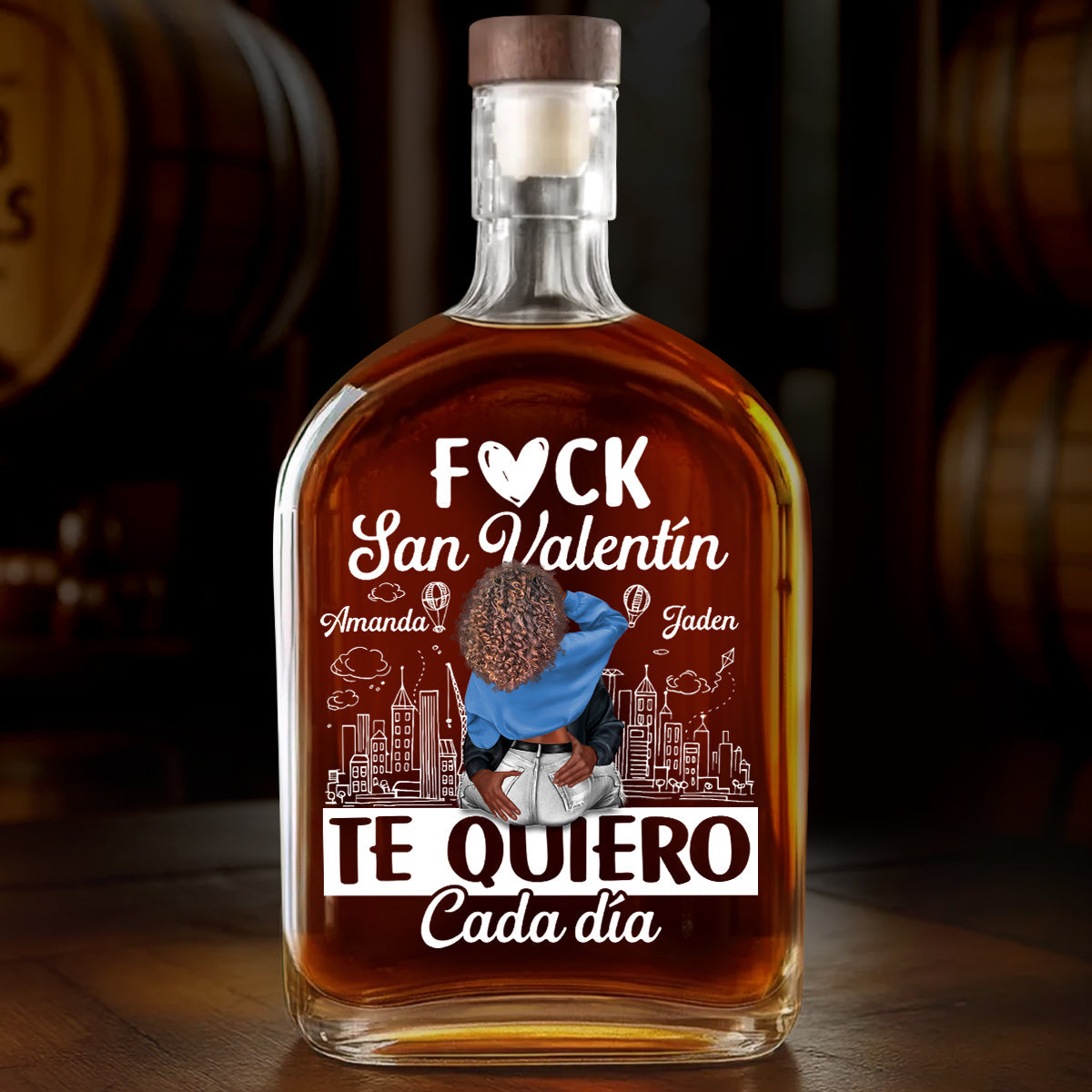 Te Quiero Cada Día - Personalized Whiskey Bottle