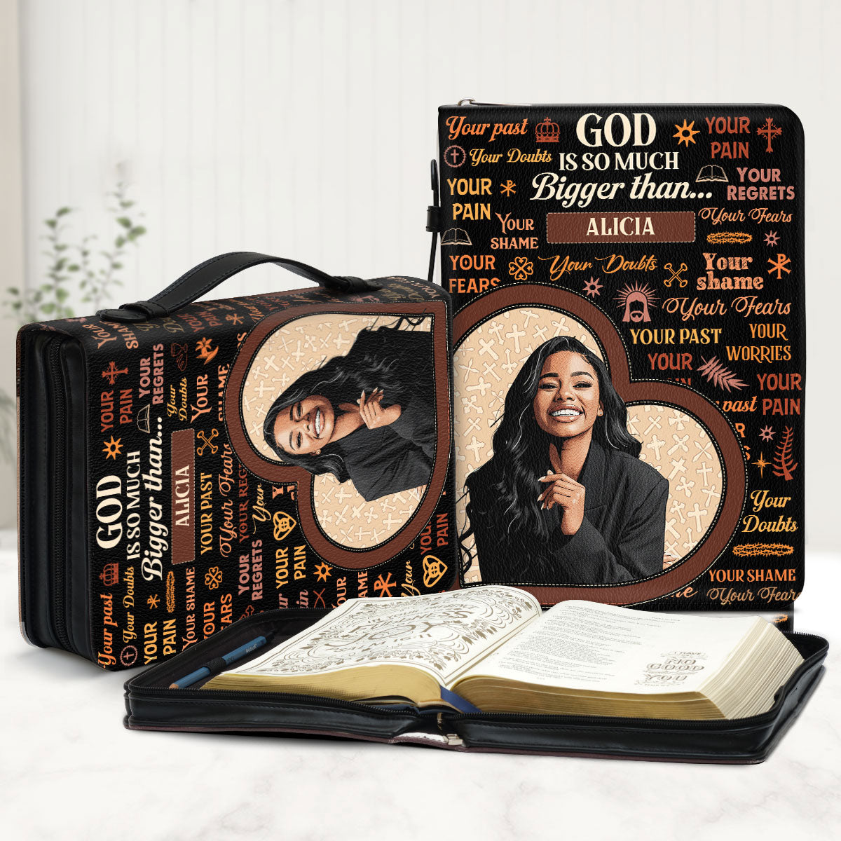 God Is So Much Bigger Than - Personalized Bible Cover