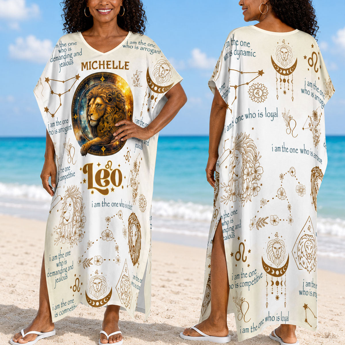 12 Zodiac Signs - Personalized Kaftan Dress