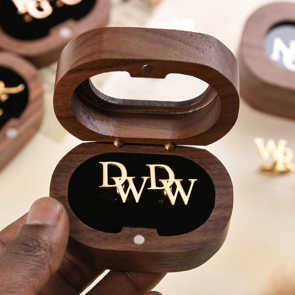 Custom Name Cufflinks, Gift For Grandpa, Dad, Husband, Son - Personalized Men's Cufflinks