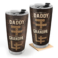 First Daddy Now Grandpa Crossword Puzzle Art - Personalized Stainless Steel Tumbler
