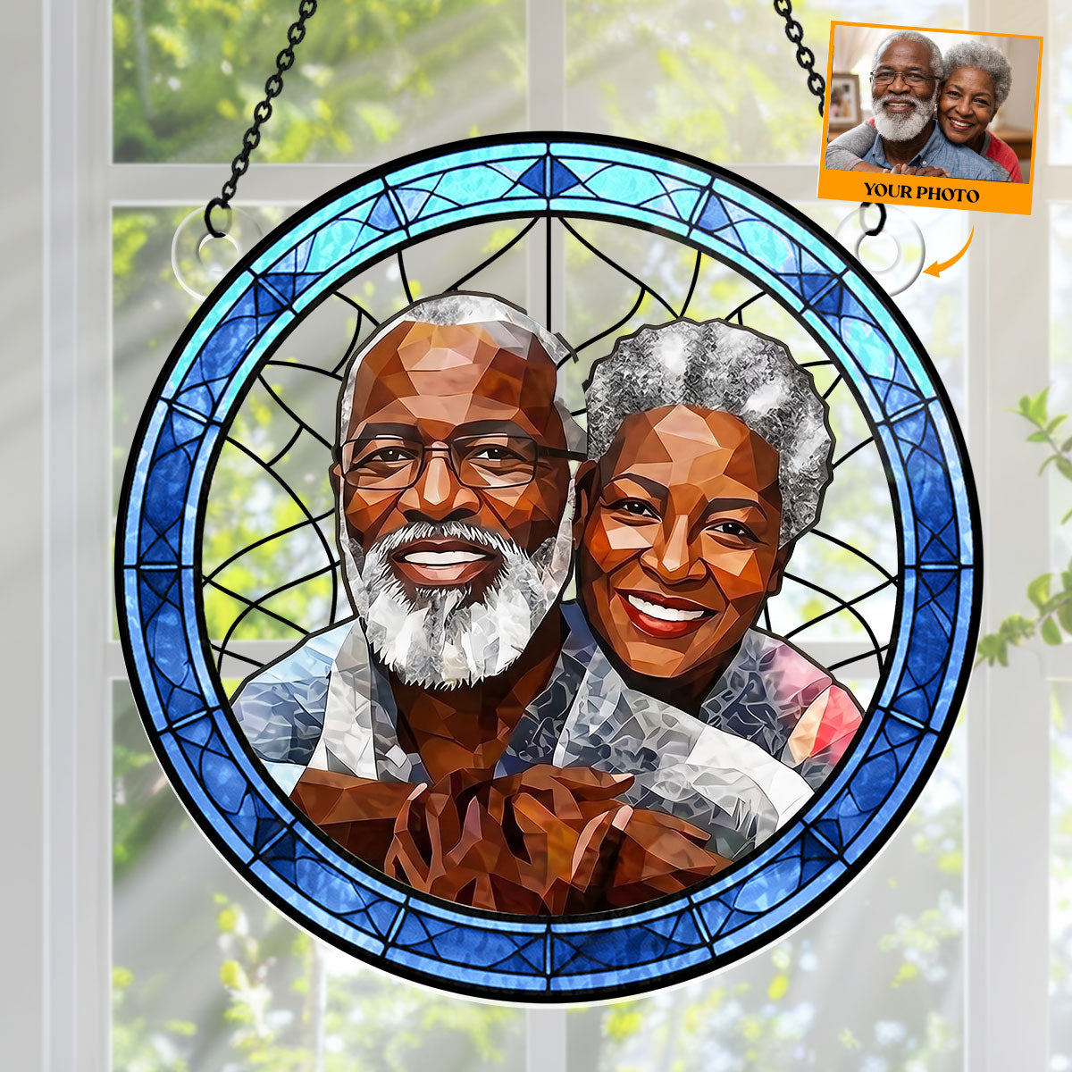 Custom Photo Portrait Couple Family  - Personalized Acrylic Suncatcher