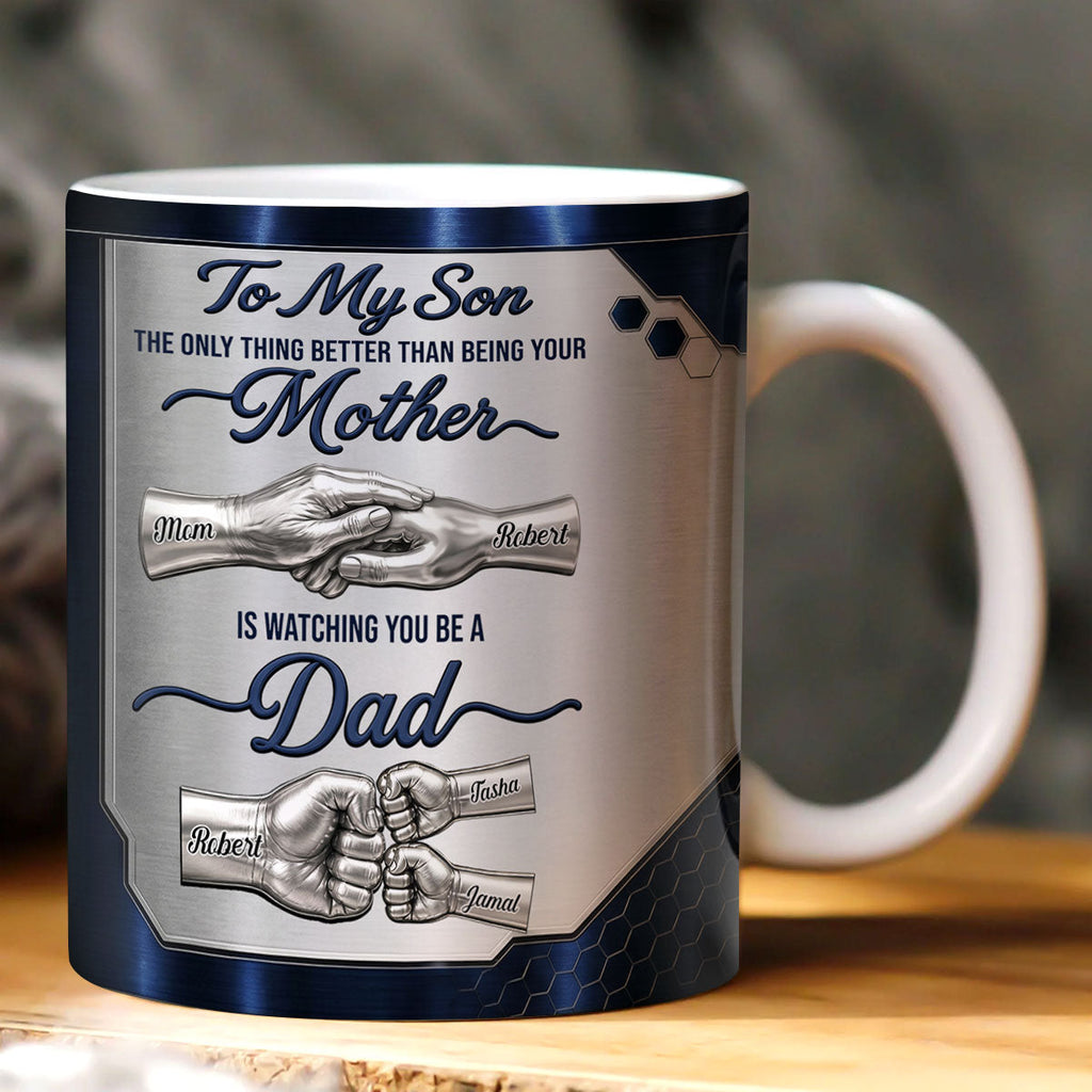 Watching You Being A Dad Ver 2 - Personalized Ceramic Coffee Mug