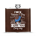 I Love You Every Day - Personalized Leather Flask