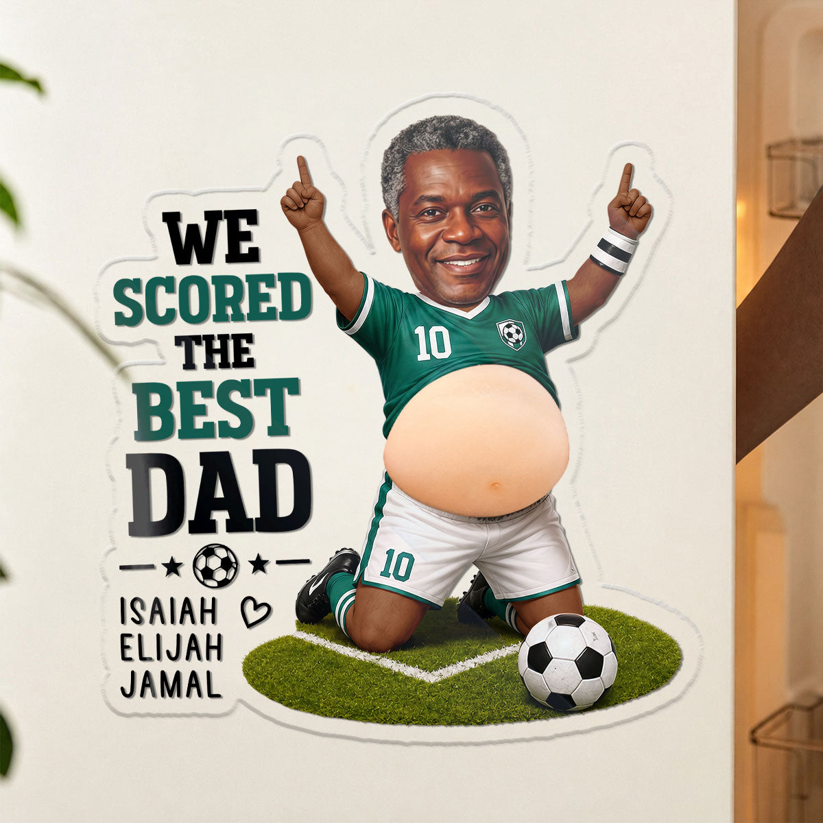 We Scored The Best Dad - Personalized Squishy Fridge Magnet