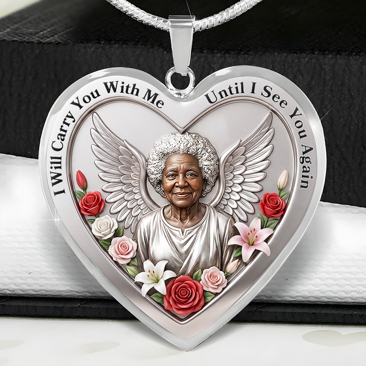 I Will Carry You With Me Until I See You Again - Personalized Heart Necklace