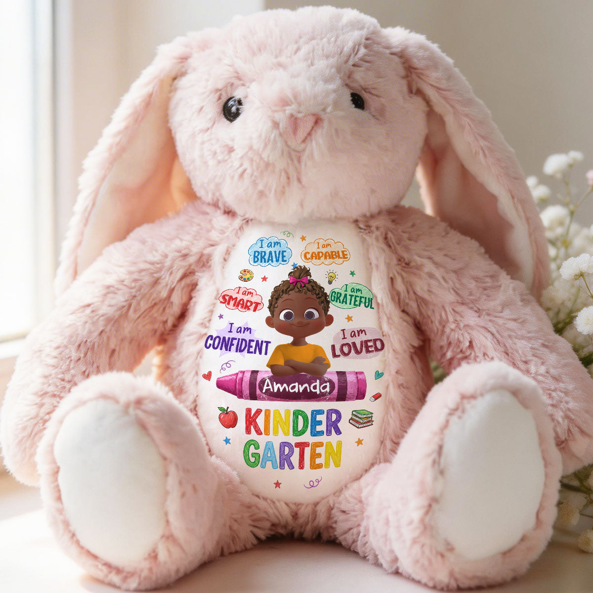 Back To School Affirmations - Personalized Stuffed Bunny