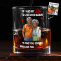Love You Longer Gift For Husband And WIfe - Personalized Round Whiskey Glass