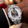 Custom Photo Husband Wife Couple Anniversary Gift Together Forever - Personalized Men's Wrist Watch
