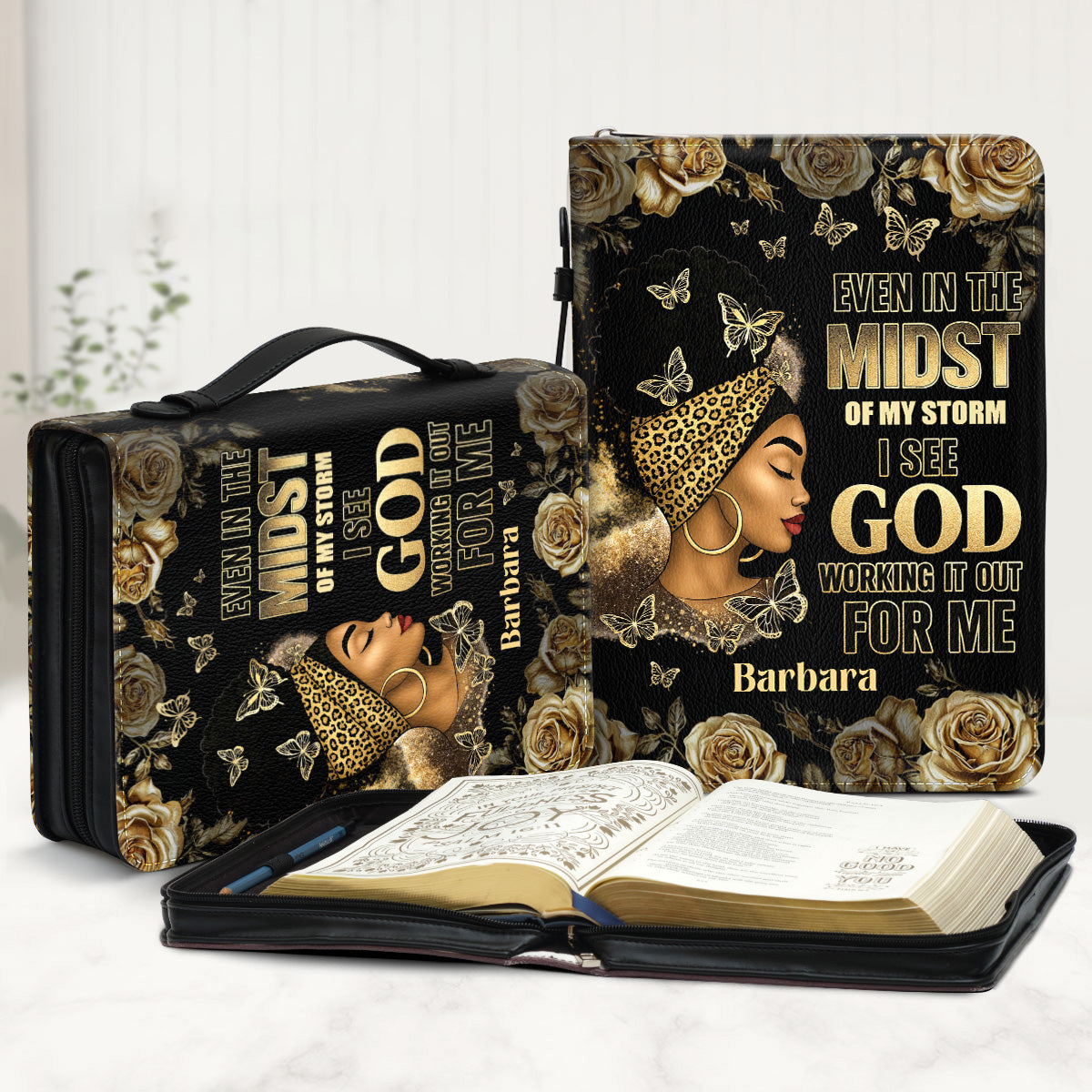 I See God Working It Out For Me - Personalized Bible Cover