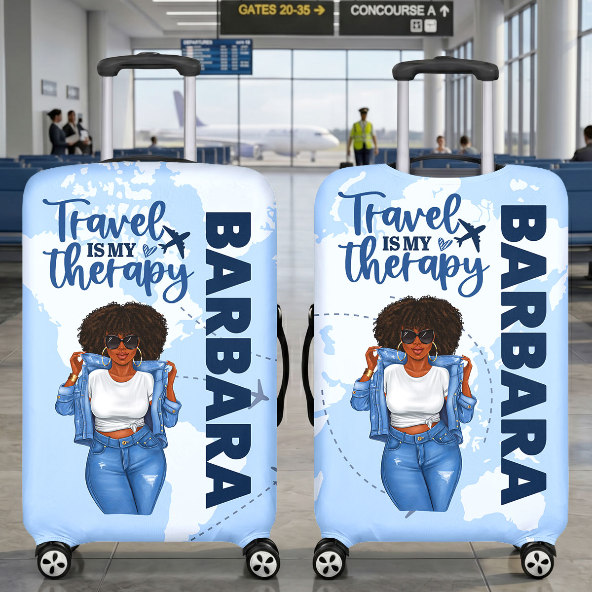 Travel Is My Therapy - Personalized Luggage Cover