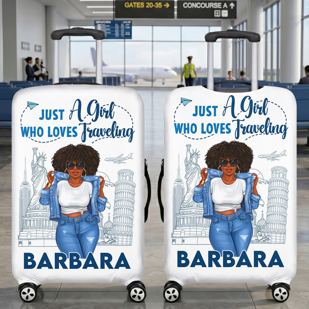 Just A Girl Who Loves Traveling - Personalized Luggage Cover