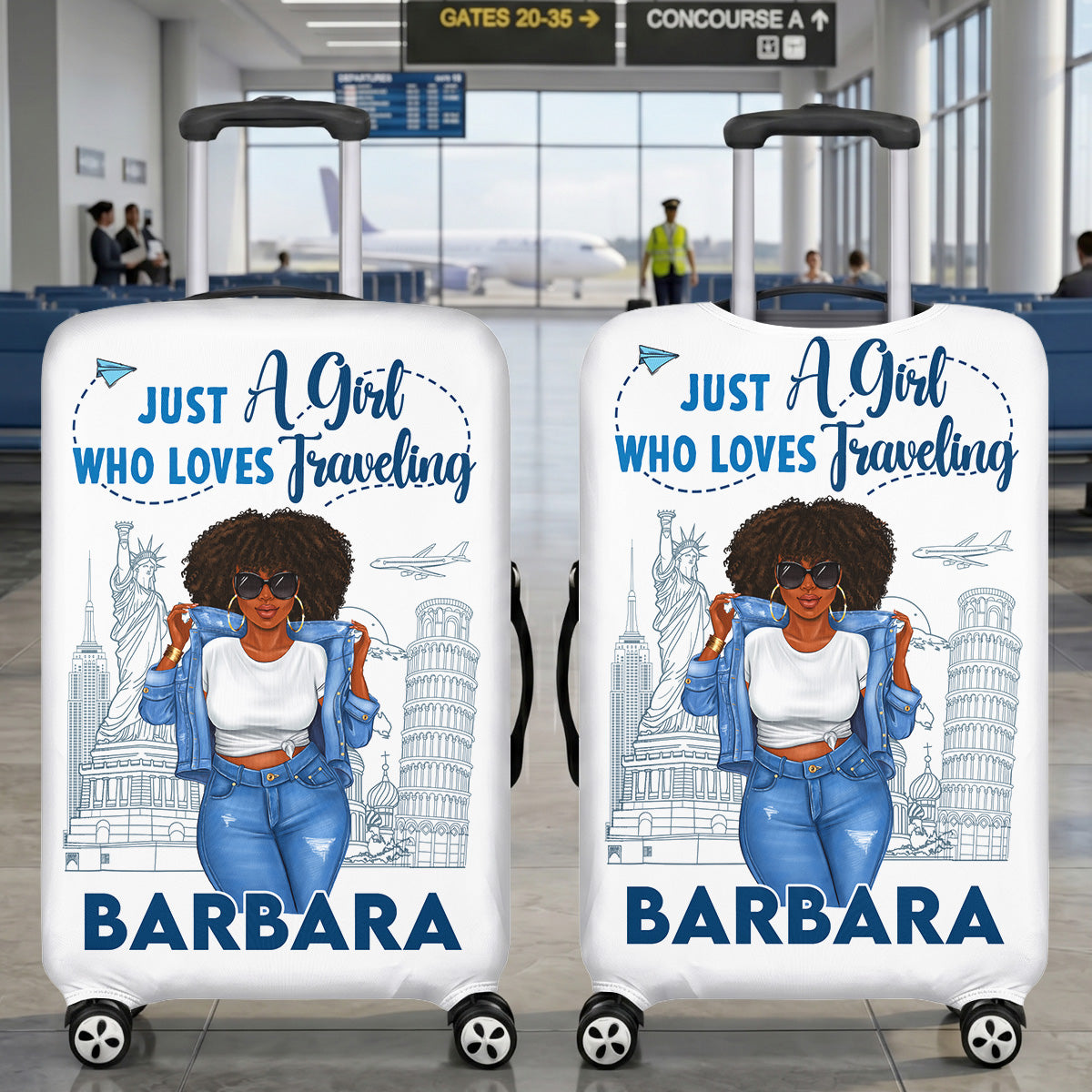 Just A Girl Who Loves Traveling - Personalized Luggage Cover