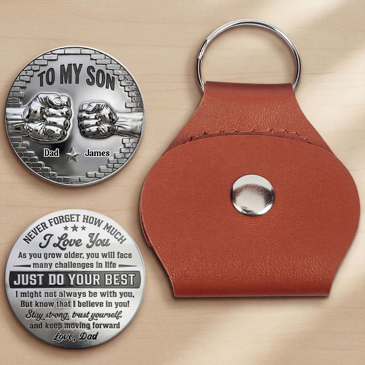 To My Son I Believe In You - Personalized Pocket Hug