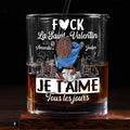 Je T’aime Tous Les Jours - Personalized Round Whiskey Glass
