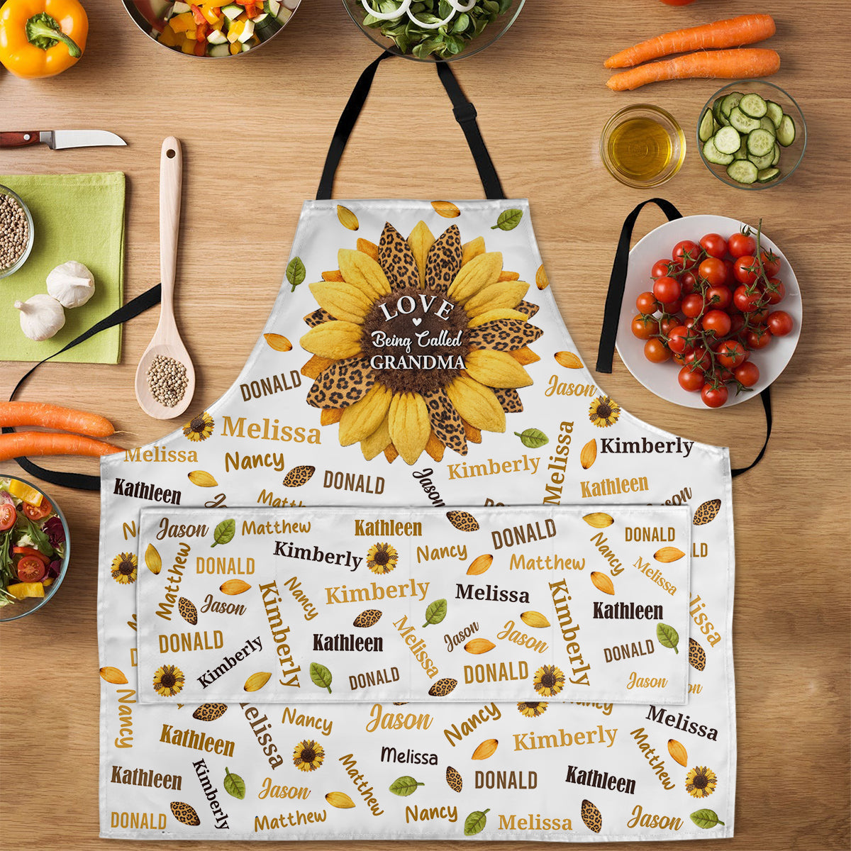 Love Being Called Grandma - Personalized Apron With Pocket